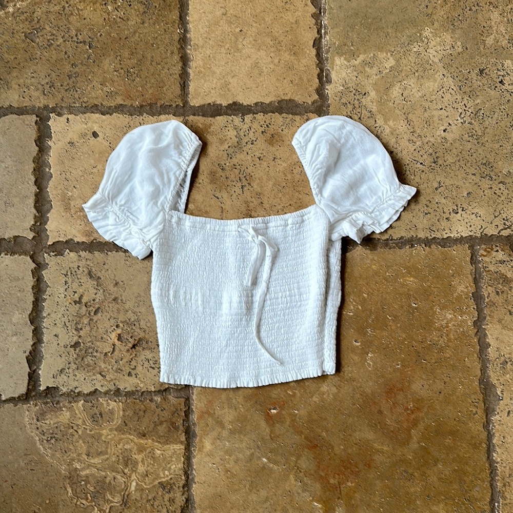 Wilfred White Puff Sleeve Top S